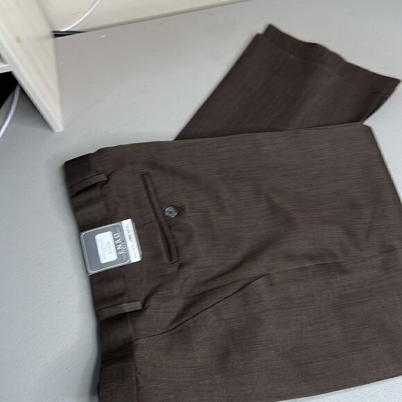 Enro Dark Brown Men’s Dress Slack Pants Formal Suit Khaki Office Casual Work NWT - Picture 7 of 11